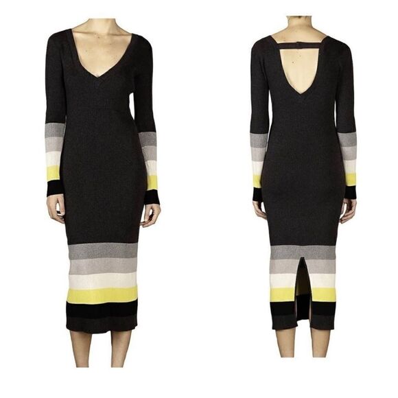 Le Superbe Dresses & Skirts - Le Superbe Horizons West Rib Long Sleeve V Neck Sweater Dress | Size L